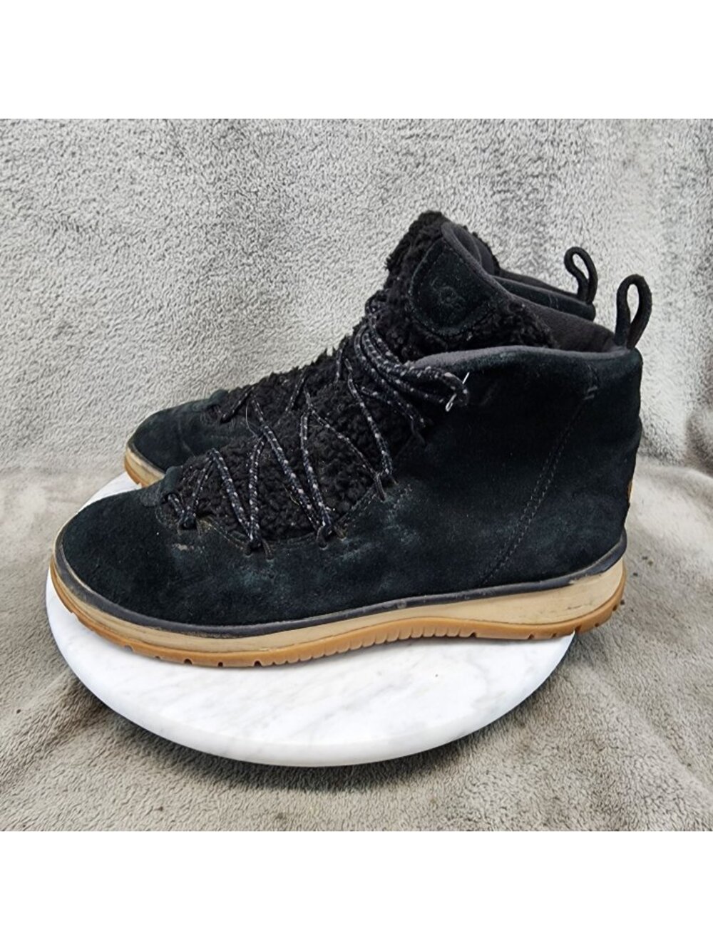 UGG Shoes Womens Size 9 Lakesider Black Suede Lace Up Boots *Read*